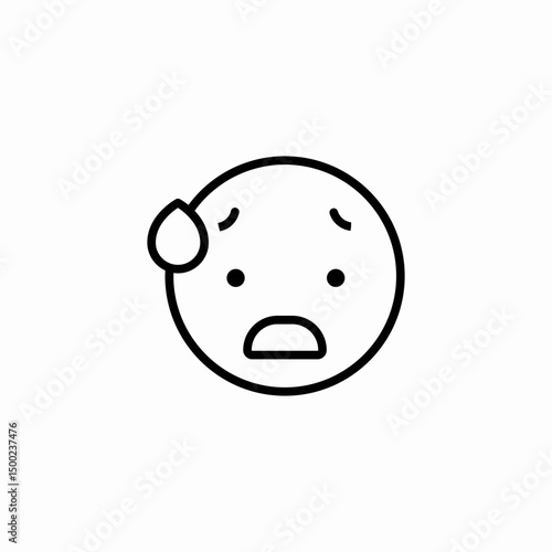anguished face icon sign vector