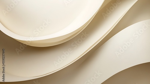 Digital illustration of flowing curves in a muted beige gradient, creating an abstract design.