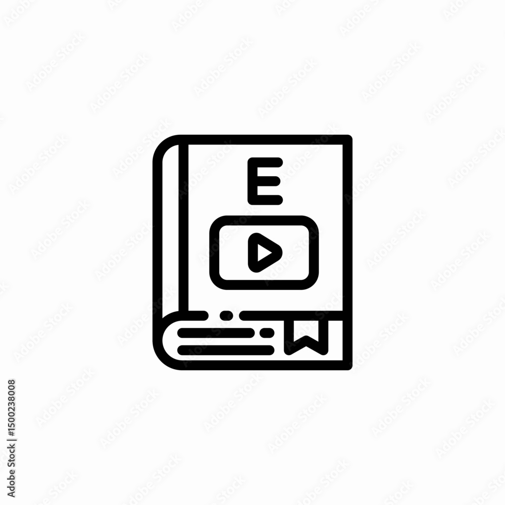 book video icon sign vector book video icon sign vector