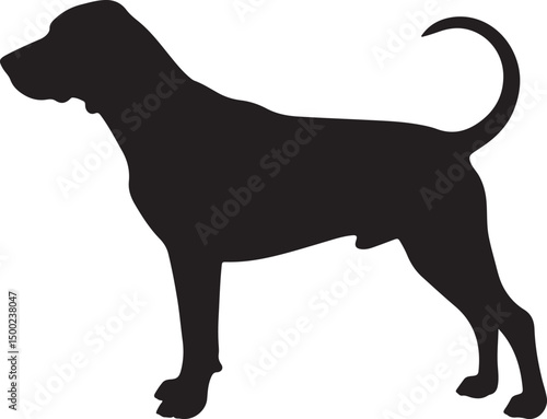 Plott Hound Dog Silhouette Vector