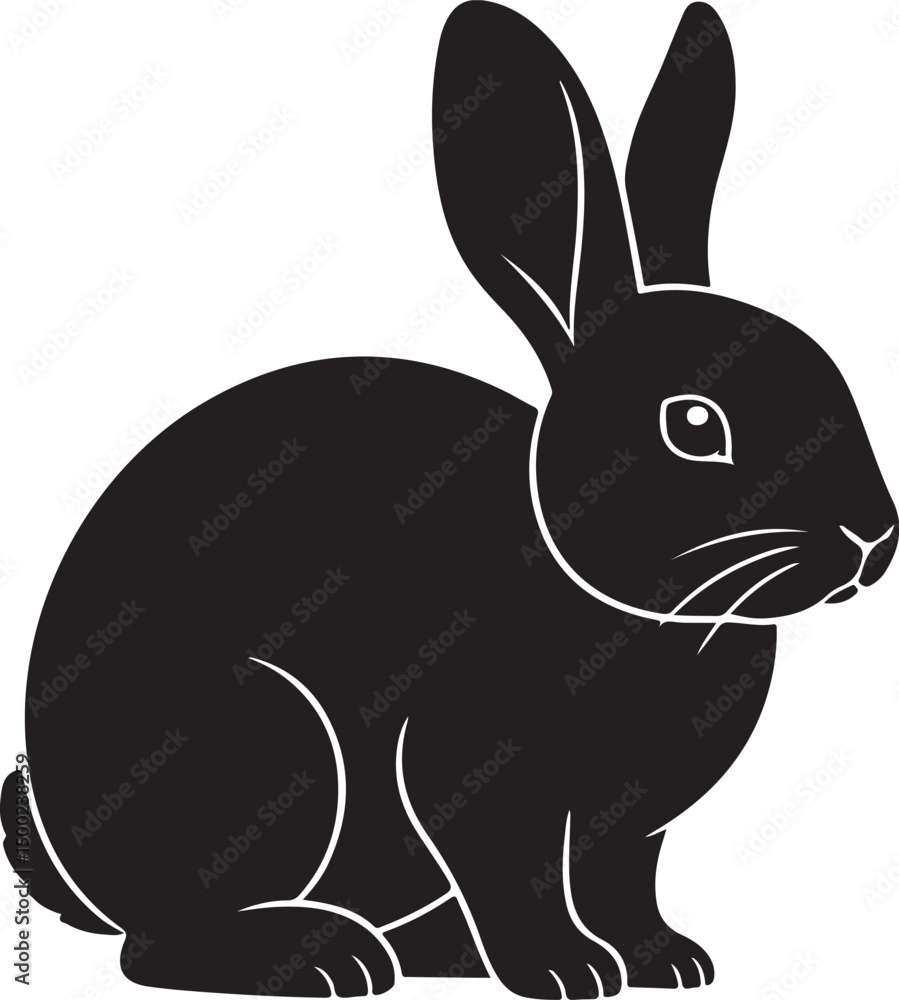 Obraz premium Polish Rabbit Silhouette Vector