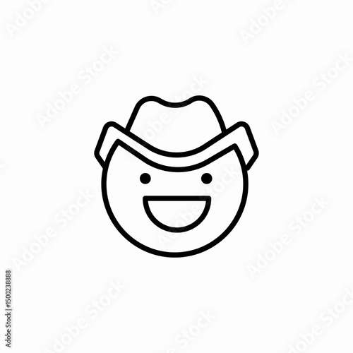cowboy face icon sign vector