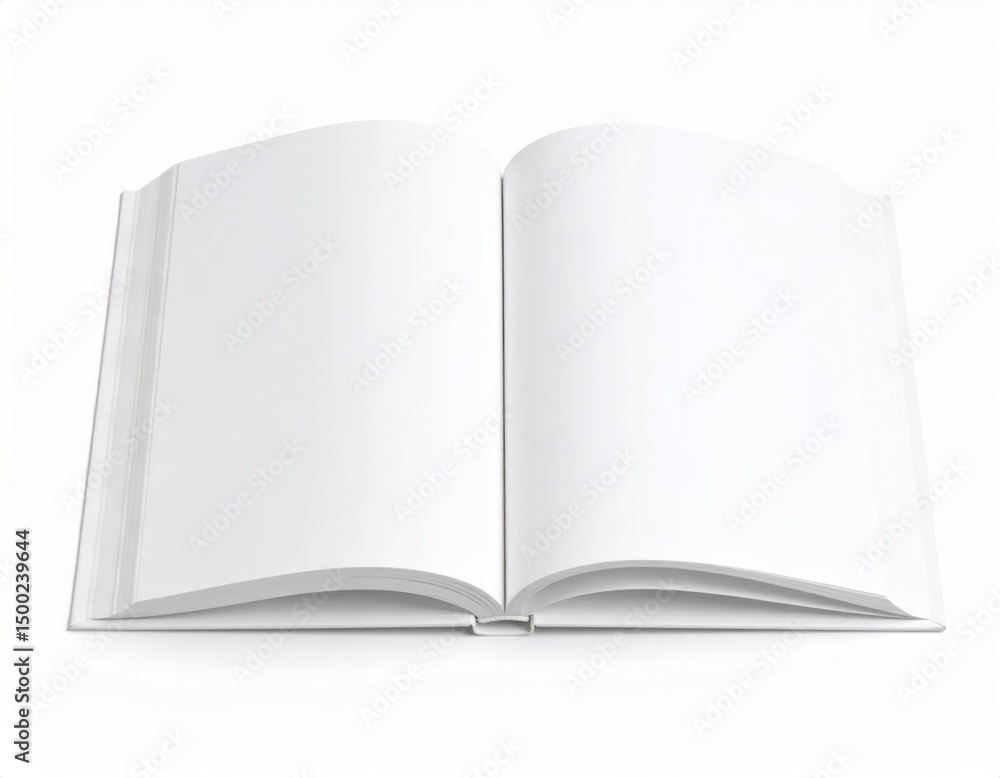 Opened book with blank empty pages mockup template Opened book with blank empty pages mockup template