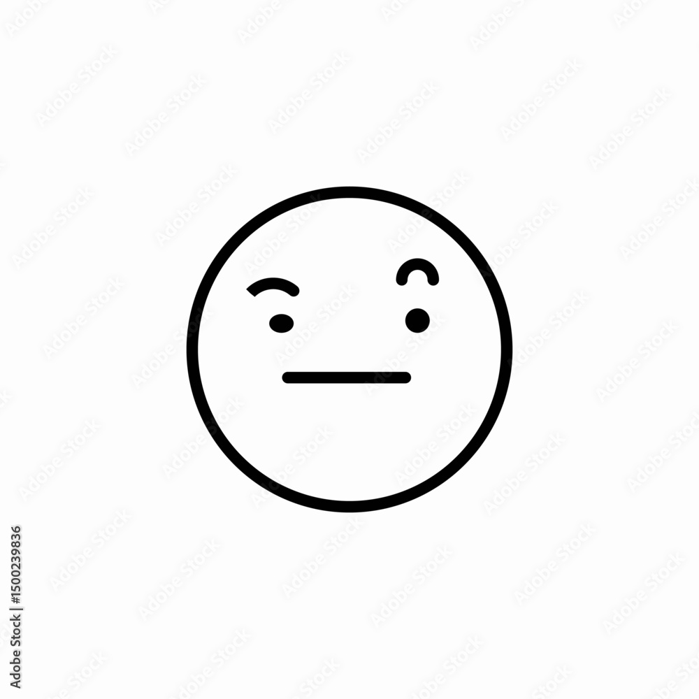 Fototapeta premium expressionless face icon sign vector