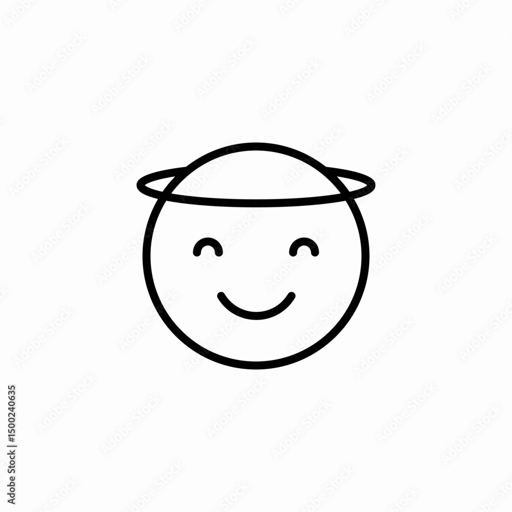 halo smile icon sign vector halo smile icon sign vector