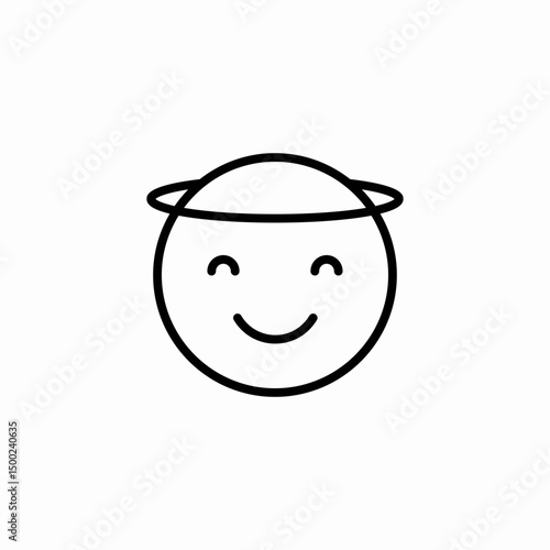 halo smile icon sign vector