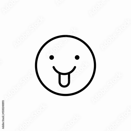 happy tongue icon sign vector