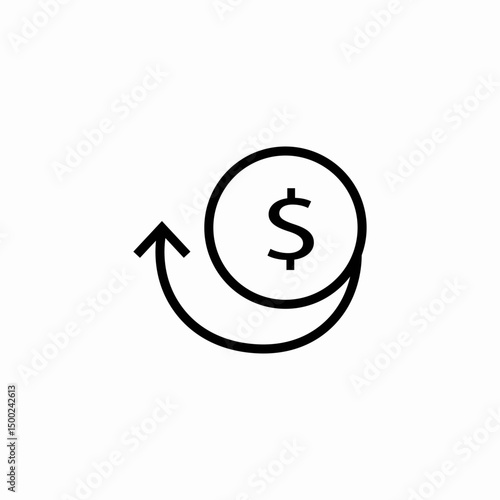 money return icon sign vector