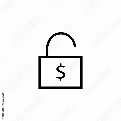 money unlock icon sign vector