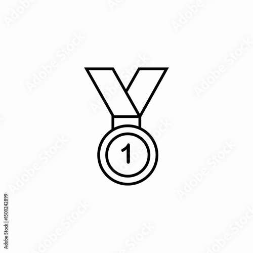 number one medal icon sign vector