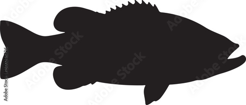 Smallmouth Bass Silhouette Vector