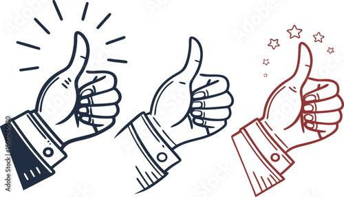 thumbs up and down vector