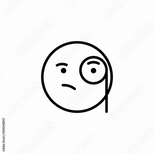 monocle face icon sign vector