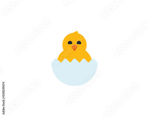 Hatching Chick vector isolated emoticon. Hatching Chick emoji. Hatching Chick color icon