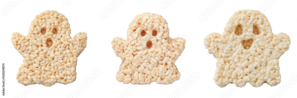 Fototapeta premium Cute Ghost-Shaped Snacks for Festive Halloween Celebrations Isolated on a Transparent Background