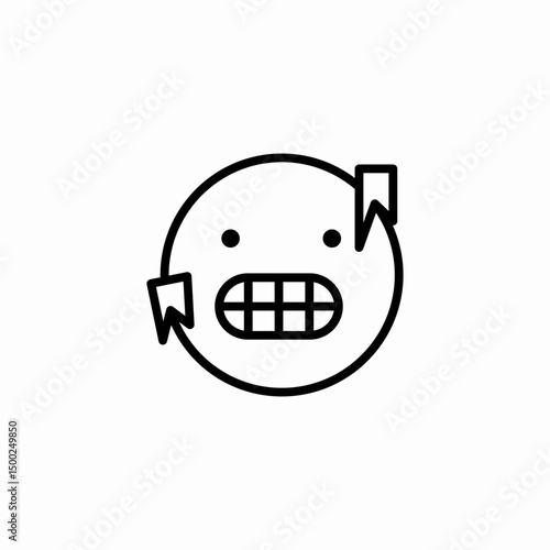 shocked teeth icon sign vector