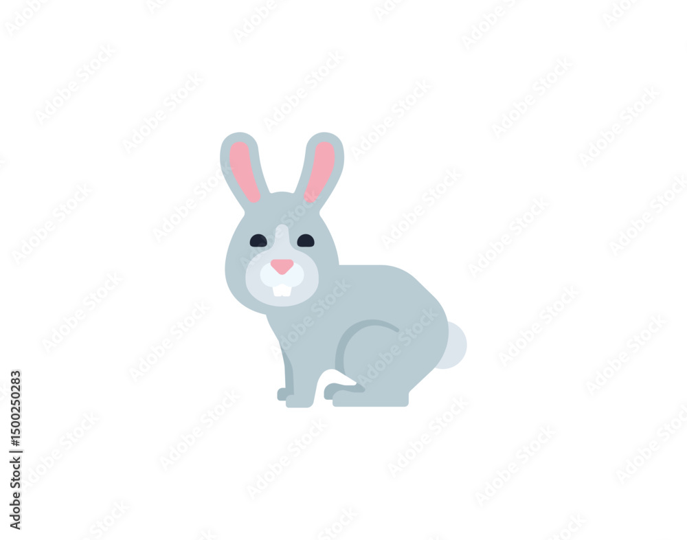 Obraz premium Rabbit vector isolated emoticon. Rabbit emoji. Rabbit color icon