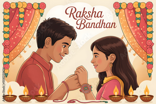 Raksha Bandhan baby sister tying rakhi on her baby brother's wrist