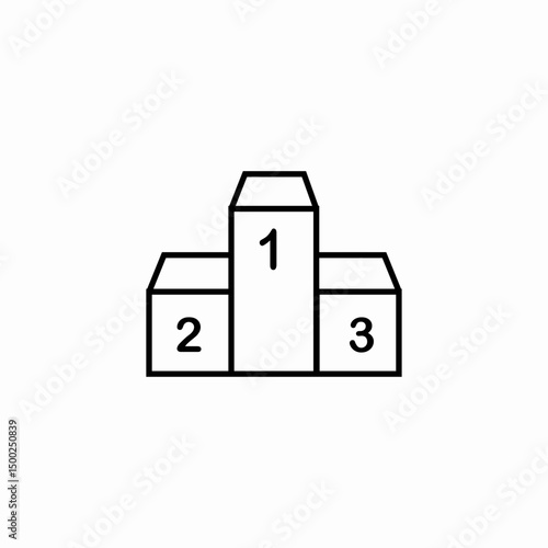 three podium icon sign vector