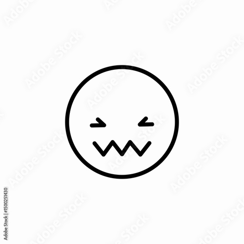 zigzag mouth icon sign vector