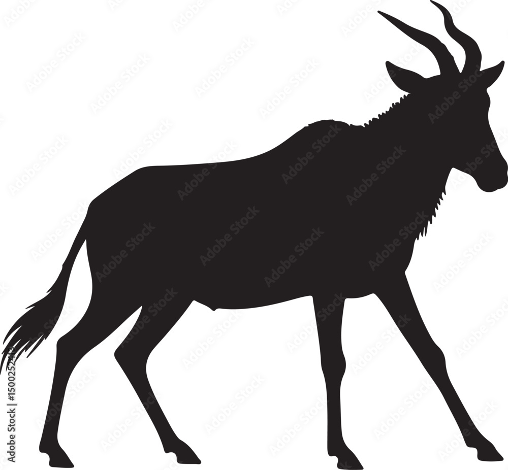 Fototapeta premium Tsessebe Side View Silhouette