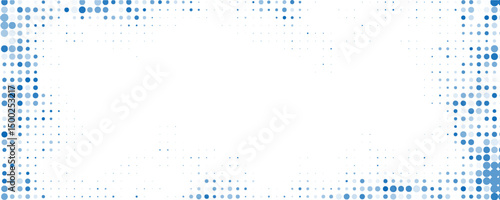 Vector abstract blue background frame of geometric shapes. Circular ornament.