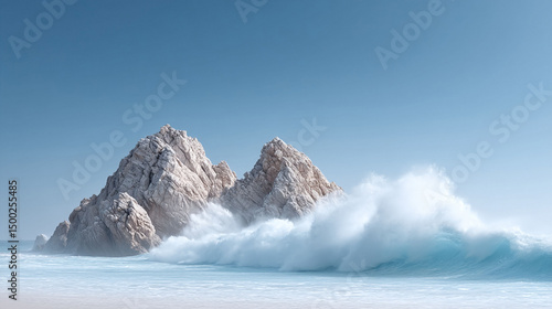 Wallpaper Mural Majestic cliffs meet the oceans raw power. Crashing waves evoke strength and resilience. Ideal for themes of nature, travel, challenge, and the elements. Torontodigital.ca