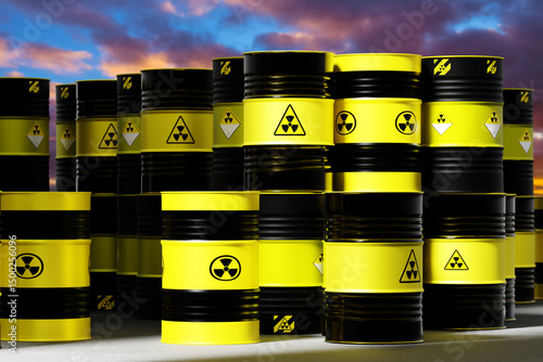 Multiple black and yellow b...