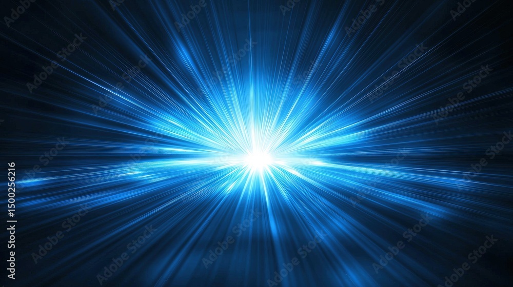 Blue light rays radiating outward from a central point. Blue light rays radiating outward from a central point.