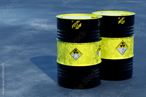 Two radioactive waste barre...