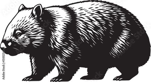 Wombat Silhouette Side View Single Icon