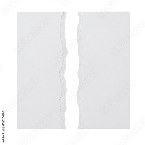 Obraz na plátně Torn white paper split into two halves