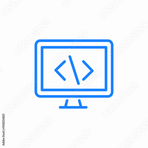 code monitor icon sign vector
