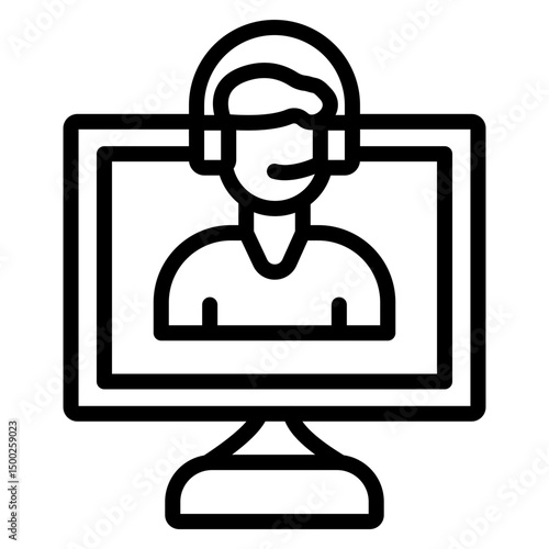 Remote IT Support Tools Vector Line Icon Design