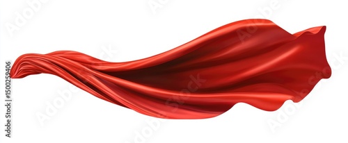 Red flowing fabric cape