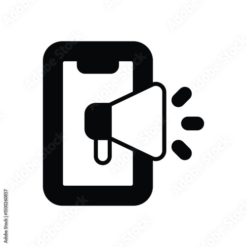 Mobile Marketing icon vector stock illustration