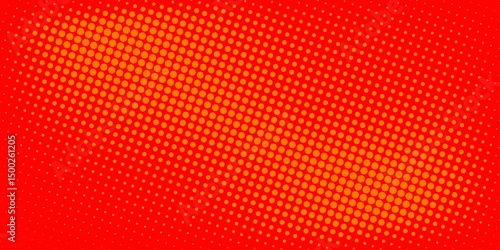 Dots halftone orange color pattern gradient texture with technology digital background. Dots pop art comics with summer background.