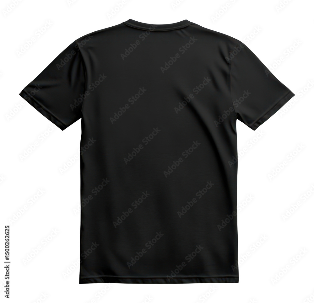 PNG Black t-shirt mockup clothing back view.