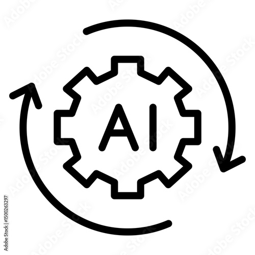 AI-Powered Automation Vector Line Icon Design