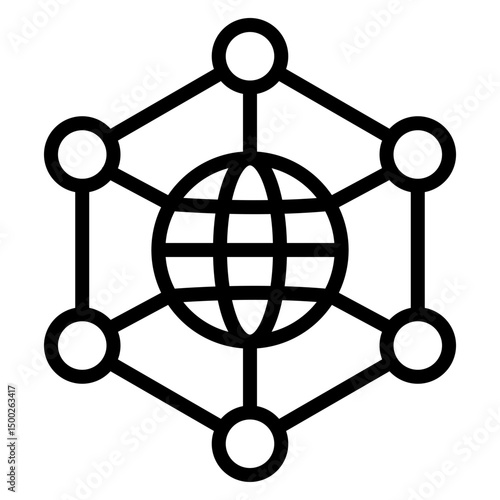 Decentralized Internet Vector Line Icon Design