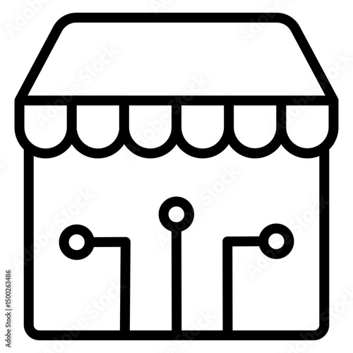 Digital Art Marketplaces Vector Line Icon Design
