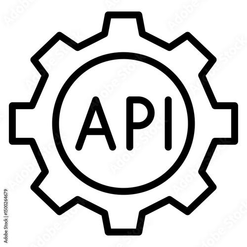API Development Vector Line Icon Design