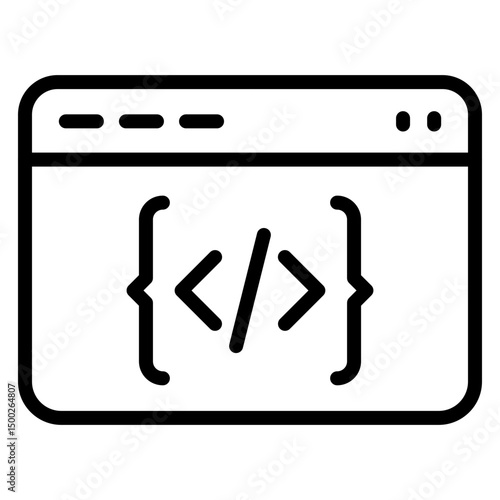 Code Snippet Vector Line Icon Design