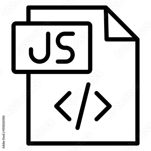 JavaScript Frameworks Vector Line Icon Design