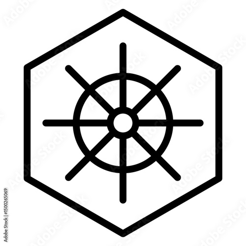 Kubernetes Icon Vector Line Icon Design