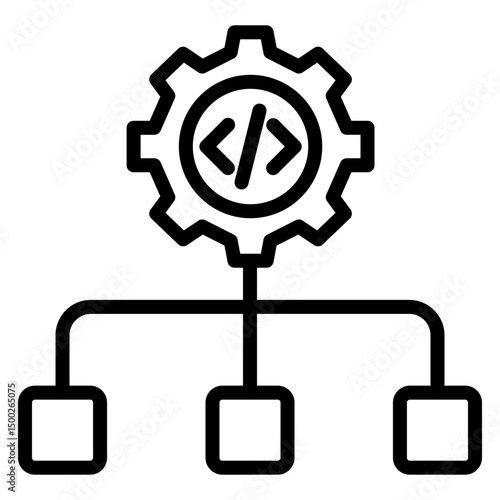 Infrastructure as Code Vector Line Icon Design
