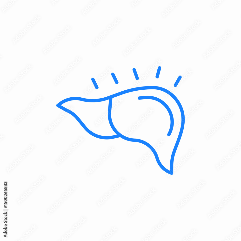 Naklejka premium fatty liver icon sign vector