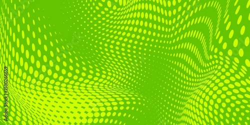 Dots halftone green color pattern gradient texture with technology digital background. Dots pop art comics with nature graphic design.