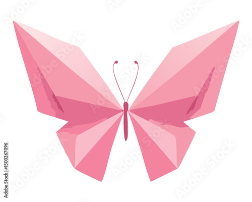 pink origami butterfly delicate