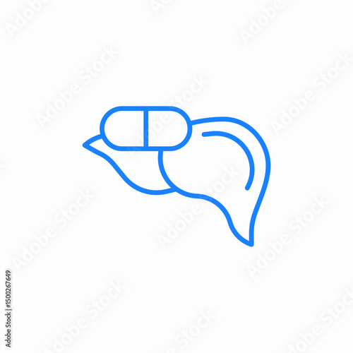 liver pills icon sign vector